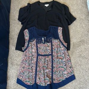 Set of 2 women’s XL blouses Ava and Viv plus Daniel Rainn